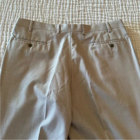 Vintage Ralph Lauren Light Gray Pleated and Cuffed Trousers 90s Minimalist 36” - Picture 7 of 10